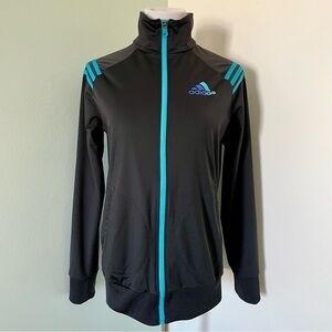 Adidas Climalite Women’s Zip Up Jacket Black/Teal Size M